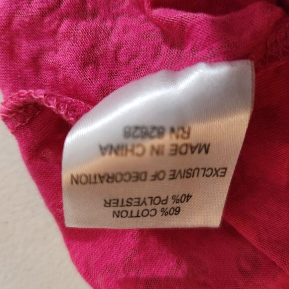 Southpole Shirt Womens XL Pink Lace Sheer Graphic Rhinestone Short Sleeve Top - Picture 11 of 16